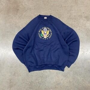 Fruit of the Loom Great Seal USA Crewneck Y2K Patriotic Boxy Fit Men's XL